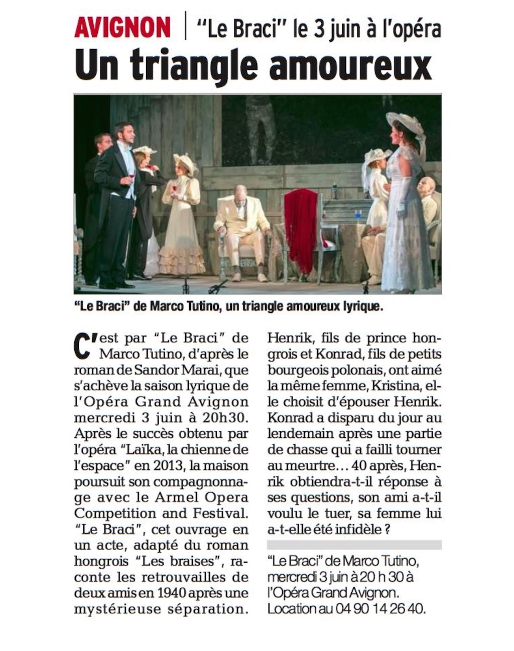 Opera Grand Avignon 2015 - Le Braci