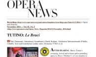 OPERA NEWS Novembre 2016 - Le Braci